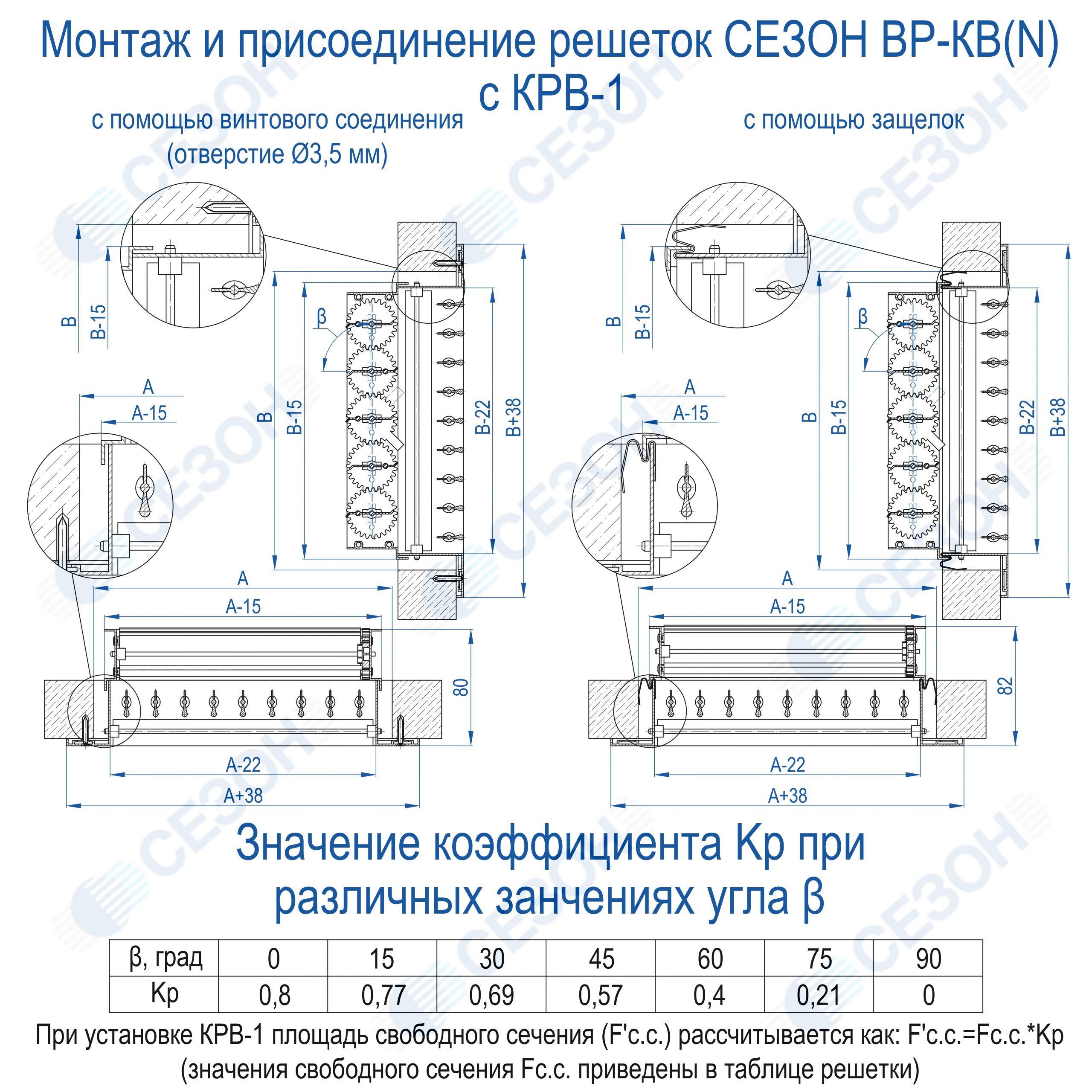 Решетки СЕЗОН ВР-КВ(N) купить в Москве и по России, цены на вентиляцию от  производителя