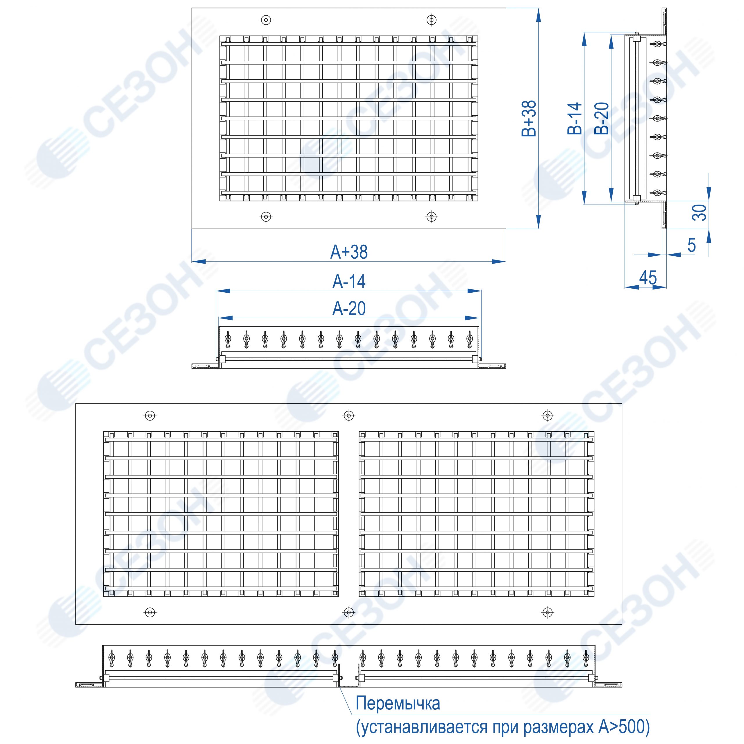 Решетки СЕЗОН ВР-КВ(N) купить в Москве и по России, цены на вентиляцию от  производителя